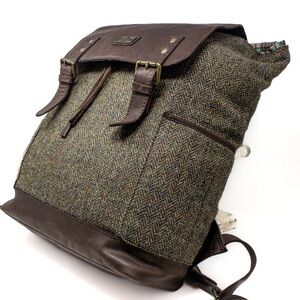 Brown and Green Men's Backpack